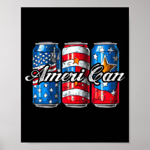 Ameri kan vintage Amerikaanse vlag 4 juli Poster