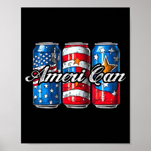 Ameri kan vintage Amerikaanse vlag 4 juli Poster (Voorkant)