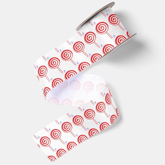 Ameri-Lollipops! I Patriotic 3" Satijnen Lint (Achterkant)