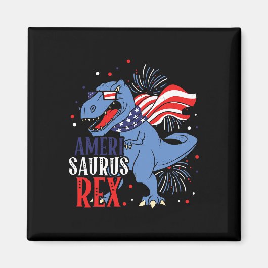 Ameri Saurus Rex 4 juli dinosaurus onafhankelijkhe Magneet (Voorkant)