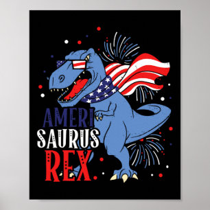 Ameri Saurus Rex 4 juli Dinosaurus Onafhankelijkhe Poster