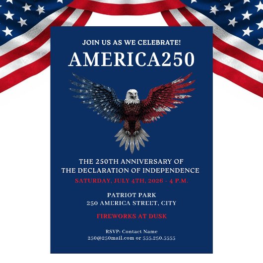 AMERICA250 4 JULI FEESTJE KAART