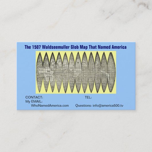 America500 Birthday Visitekaartje (Voorkant)