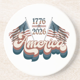 America 1776–2026, Patriotic, USA 250 Years Zandsteen Onderzetter