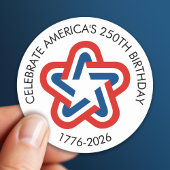 America 250 - 1776-2026  Star Design Ronde Sticker