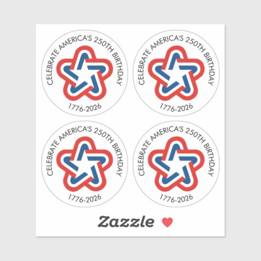 America 250 - 1776-2026 Star Design Sticker (Vel)