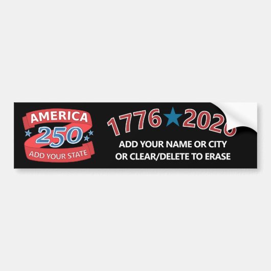 America 250 Add State 1776 2026 Semiquincentennial Bumpersticker (Voorkant)