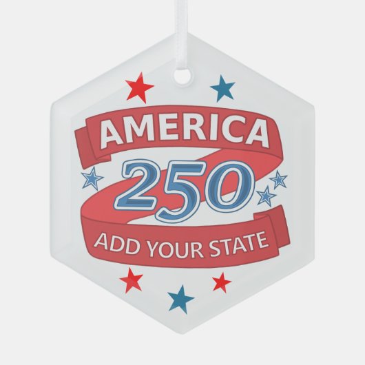 America 250 Add State 250th Anniversary Keepsake Glas Ornament (Voorkant)