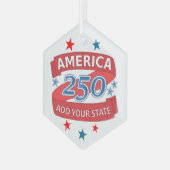 America 250 Add State 250th Anniversary Keepsake Glas Ornament (Voorkant links)