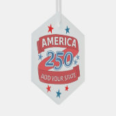 America 250 Add State 250th Anniversary Keepsake Glas Ornament (Voorkant Rechts)