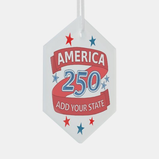 America 250 Add State 250th Anniversary Keepsake Glas Ornament (Voorkant Rechts)