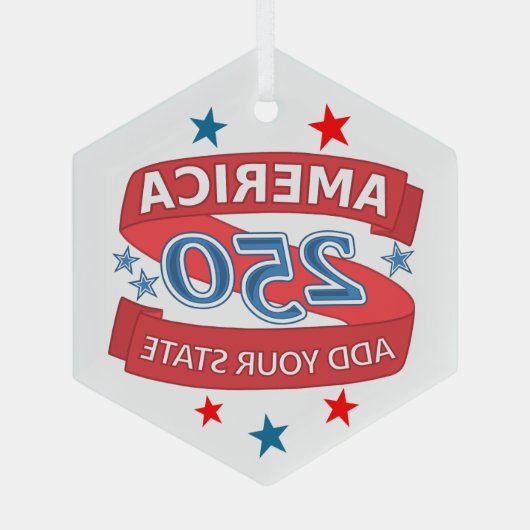 America 250 Add State 250th Anniversary Keepsake Glas Ornament (Achterkant)