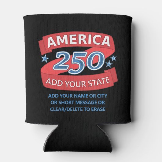 America 250 Add State 250th Birthday Patriotic Blikjeskoeler (Achterkant)