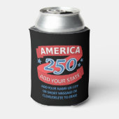 America 250 Add State 250th Birthday Patriotic Blikjeskoeler (Blikje Achterkant)