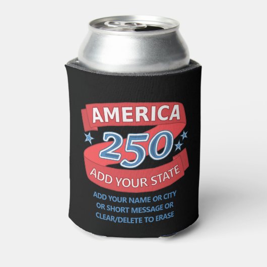 America 250 Add State 250th Birthday Patriotic Blikjeskoeler (Blikje Achterkant)