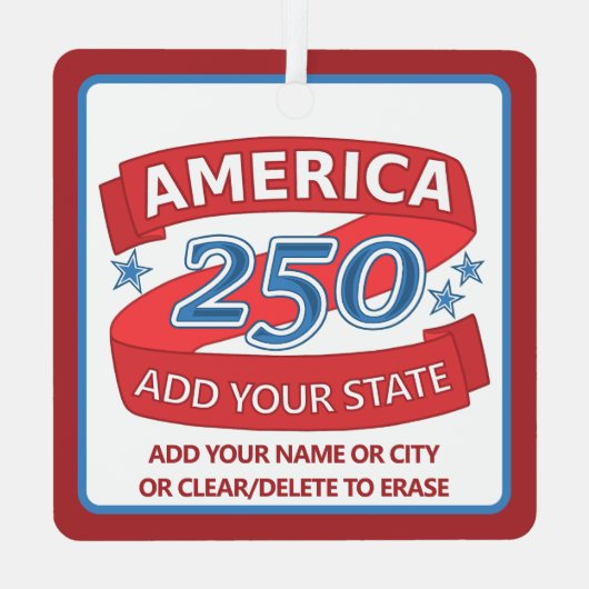 America 250 Add State Anniversary Double Sided Metalen Ornament (Achterkant)
