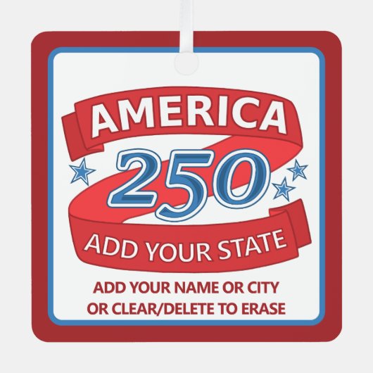 America 250 Add State Anniversary Double Sided Metalen Ornament (Voorkant)