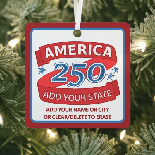 America 250 Add State Anniversary Double Sided Metalen Ornament (Insitu)