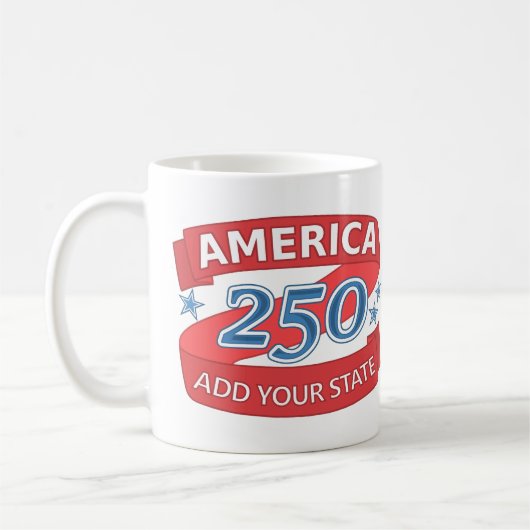 America 250 Add State Independence Anniversary Koffiemok (Links)