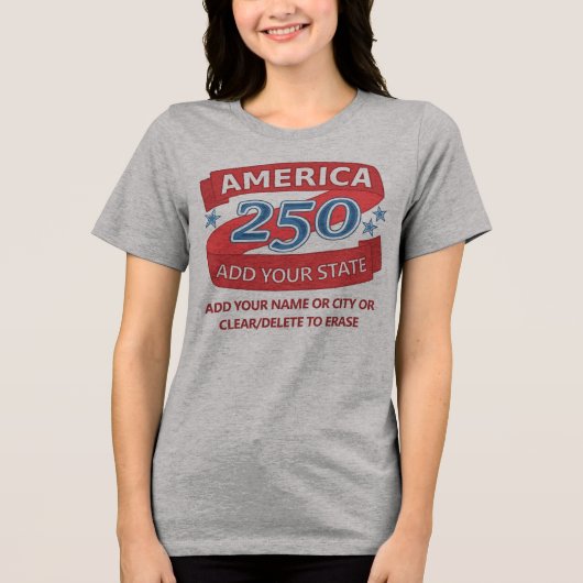 America 250 Add State Patriotic Apparel For Light Tri-Blend Shirt (Voorkant)