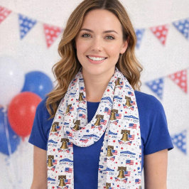 America 250 Anniversary Patriotic Chiffon   Sjaal