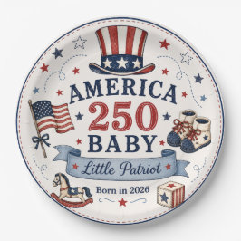 America 250 Baby / Kleine Patriot Papieren Bordje