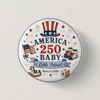 America 250 Baby / Kleine Patriot Ronde Button 3,2 Cm