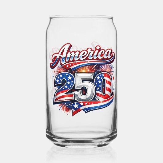 America 250 blikvorm glas (Voorkant)