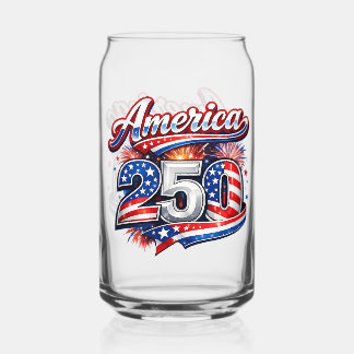 America 250 blikvorm glas