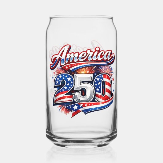 America 250 blikvorm glas (Achterkant)