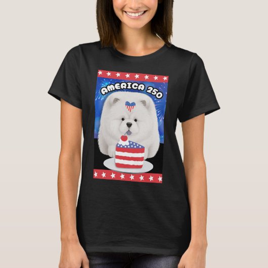 AMERICA 250 Crème Chow T-shirt (Voorkant)