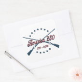 America 250 Crossed Rifles Patriotic 1776-2026 Vierkante Sticker (Envelop)