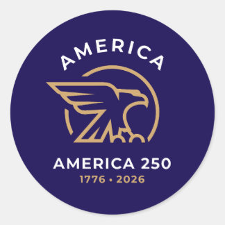 America 250 Eagle Emblem 1776–2026 Patriotic Ronde Sticker
