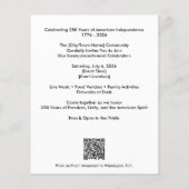 America 250 Gemeenschapsvuurwerk WA Monument Flyer (Achterkant)