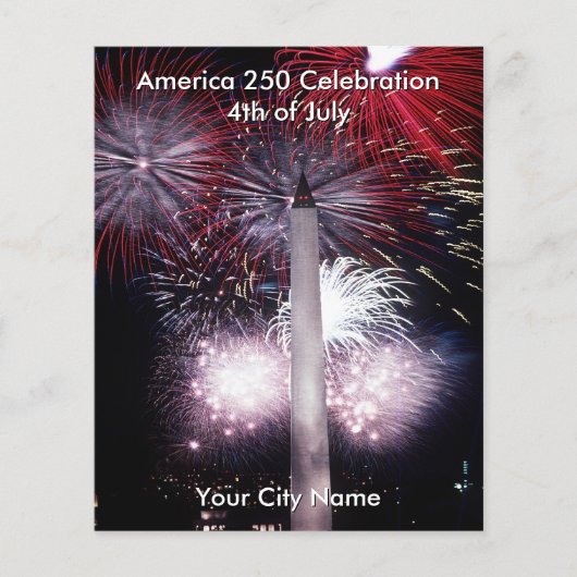 America 250 Gemeenschapsvuurwerk WA Monument Flyer (Voorkant)