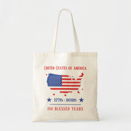 America 250 Gezegende Jaren 1776-2026 Patriottisch Tote Bag