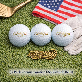 America 250 Herdenkingsgoud Script Golfballen