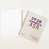 America 250 Heritage Cream Herdenkings QR-code Planner (Display)