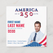 America 250 kandidaat voor politieke verkiezingsca vierkante visitekaartje (Voorkant)