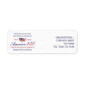 America 250 Land of Free Home Brave Blue Patriotic Etiket (Voorkant)