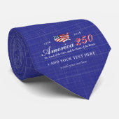 America 250 Land of Free Home Brave Patriotic Blue Stropdas (Opgerold)