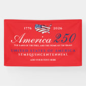 America 250 Land of Free Home Brave Patriotic Red Spandoek (Horizontaal)