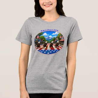 America 250 met vier Amerikaanse zeearenden op de Tri-Blend Shirt