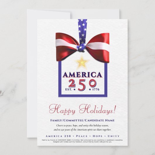 America 250 Patriotic 2026 Calendar Campaign Feestdagenkaart (Voorkant)