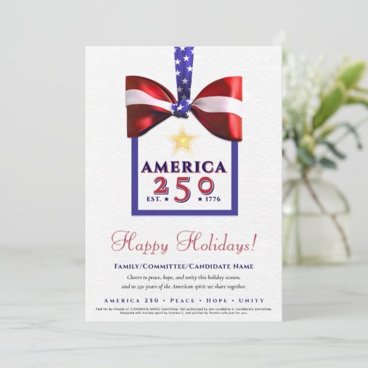 America 250 Patriotic 2026 Calendar Campaign Feestdagenkaart (Staand voorkant)