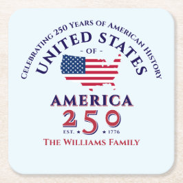 America 250 Patriotic family Photo Keepsake Gift  Kartonnen Onderzetters