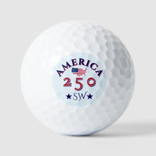 America 250 Patriotic Golf Ball Custom Monogram Golfballen (Voorkant)