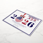 America 250 Patriotic Holiday 2025 Blue Democratic Folie Feestdagenkaart (Gedraaid)