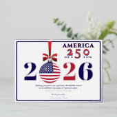 America 250 Patriotic Holiday 2025 Blue Democratic Folie Feestdagenkaart (Staand Voorkant)
