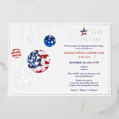 America 250 Patriotic Holiday Jubileum Blauw Folie Uitnodiging (Voorkant)